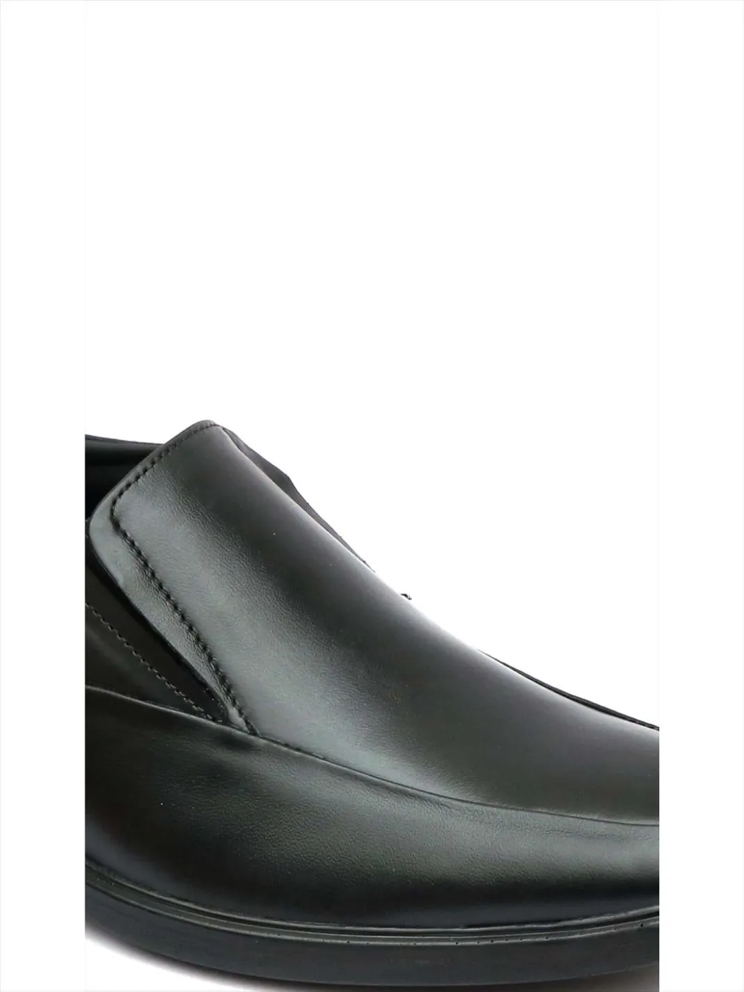 Hitz Men's Black Leather Formal Slip On shoes