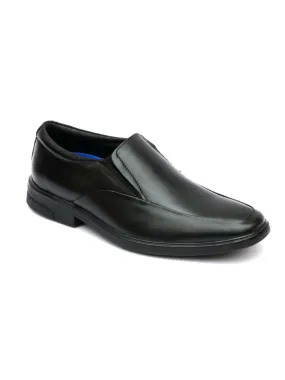 Hitz Men's Black Leather Formal Slip On shoes