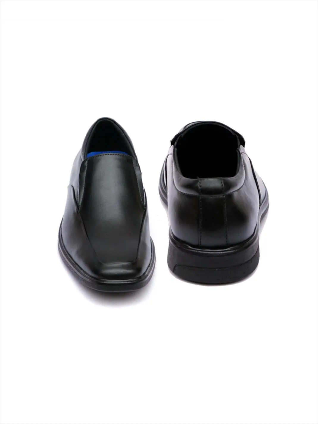 Hitz Men's Black Leather Formal Slip On shoes