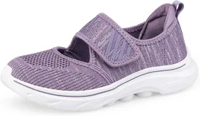 ihinzry Womens Walking Shoes Orthopedic Shoes Lightweight Breathable Knitted Loafers Hook and Loop Sneakers