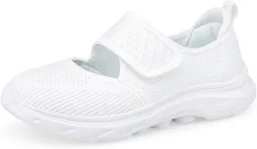 ihinzry Womens Walking Shoes Orthopedic Shoes Lightweight Breathable Knitted Loafers Hook and Loop Sneakers