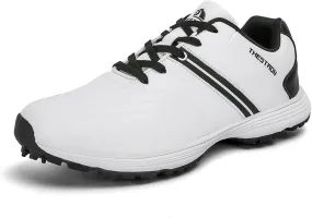 JiuQing Golf Shoes Men Waterproof Spikes Professional Golfing Trainers Anti Slip Comfortable