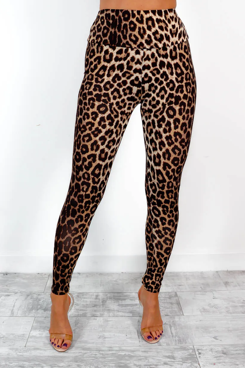 Live Laugh Leopard - Beige Leopard Leggings