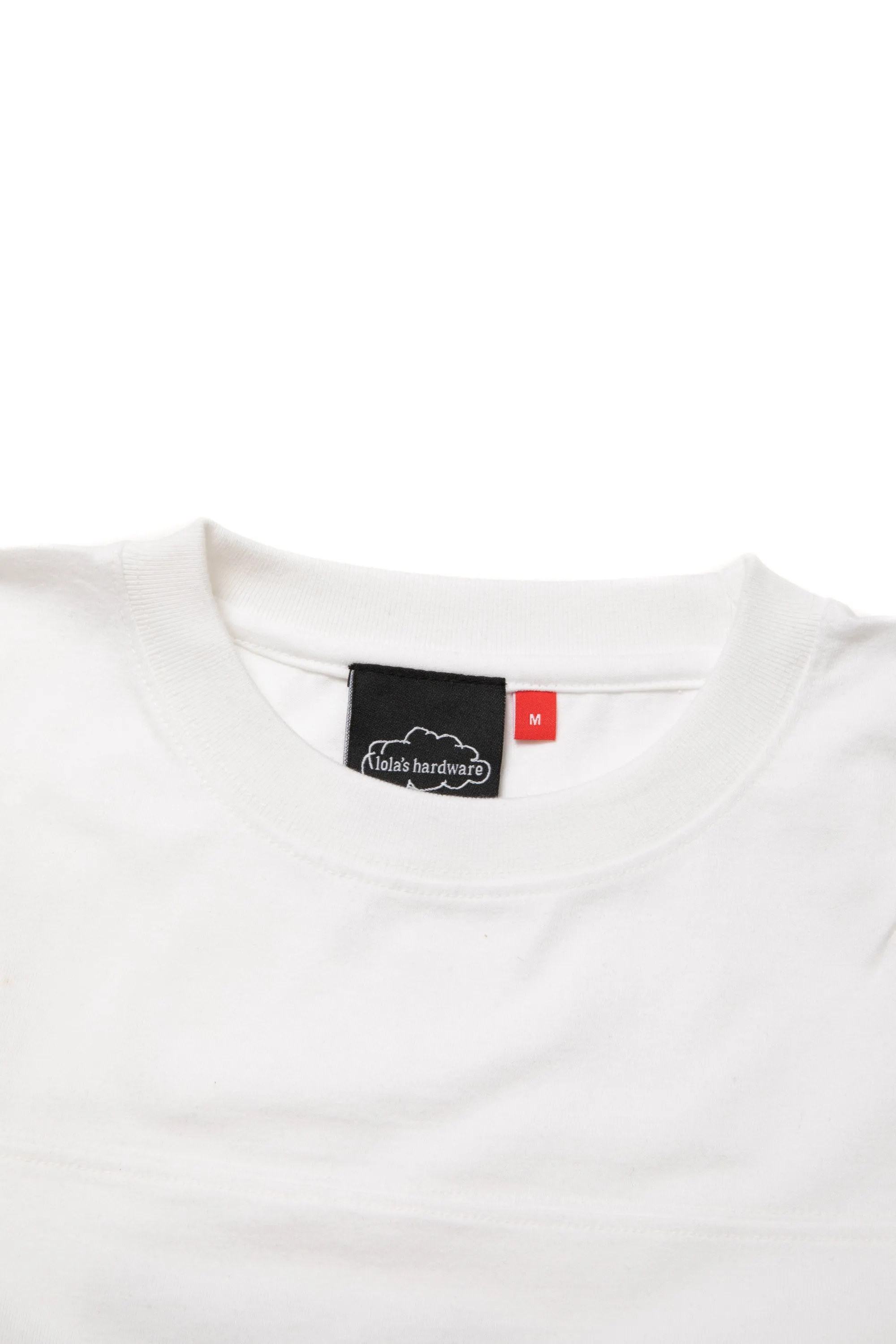 LOLA'S HARDWARE X hagt PEACE SYSTEM L/S TEE WHITE