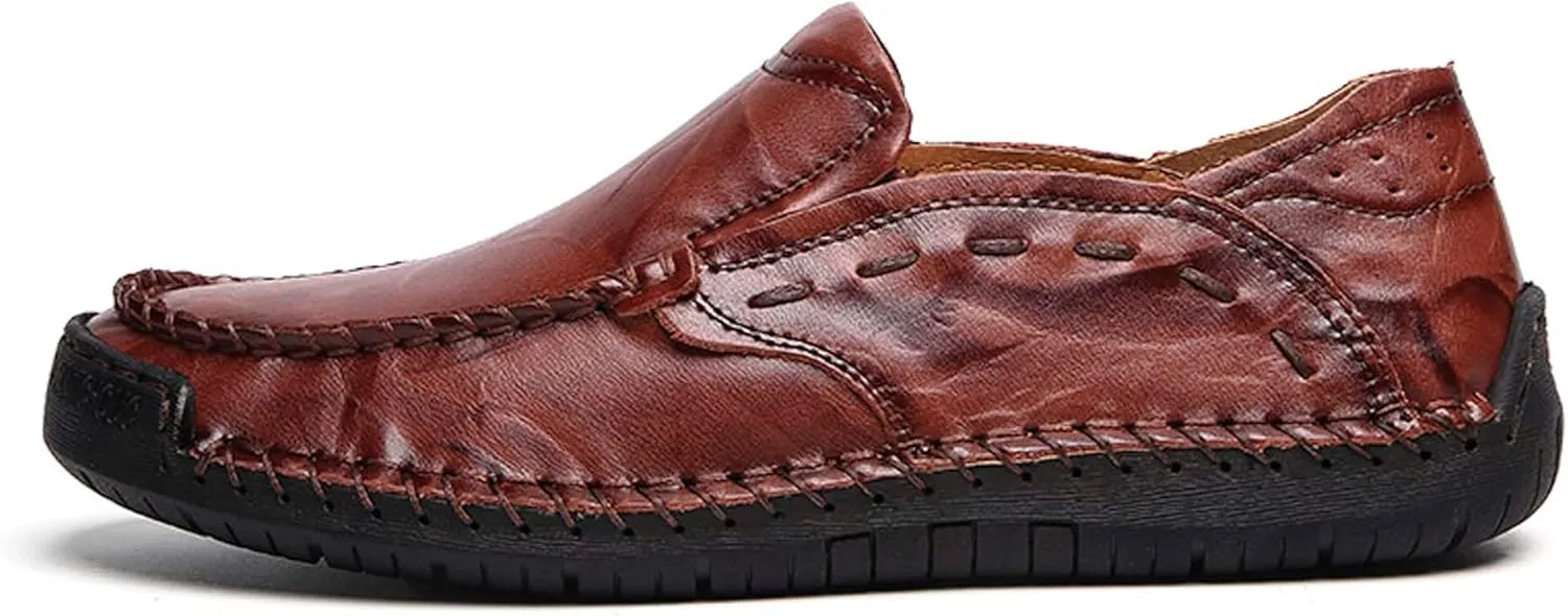 Men's Casual Loafers Fashion Walking Shoes Non-slip Driving Shoes Comfortable Cowhide Casual Shoes Business Office Shoes Outdoor Casual Sneakers