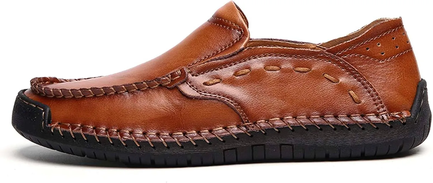 Men's Casual Loafers Fashion Walking Shoes Non-slip Driving Shoes Comfortable Cowhide Casual Shoes Business Office Shoes Outdoor Casual Sneakers