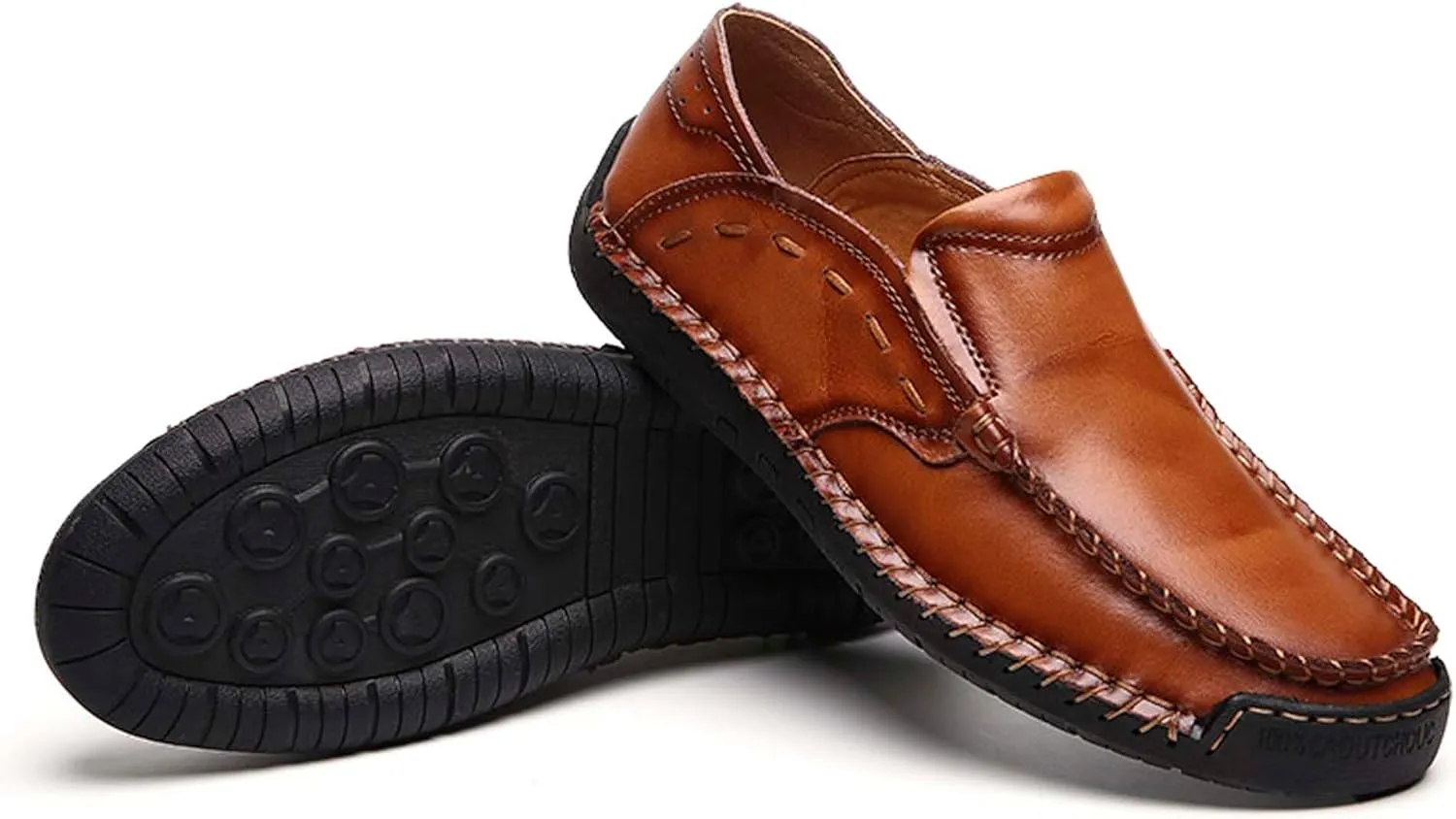 Men's Casual Loafers Fashion Walking Shoes Non-slip Driving Shoes Comfortable Cowhide Casual Shoes Business Office Shoes Outdoor Casual Sneakers