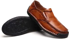 Men's Casual Loafers Fashion Walking Shoes Non-slip Driving Shoes Comfortable Cowhide Casual Shoes Business Office Shoes Outdoor Casual Sneakers