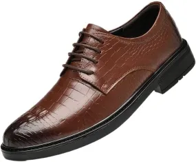 Men's Dress Shoes Classic Leather Business Oxford Leather Pointed Toe Non-Slip Softsole for Weddings and Business