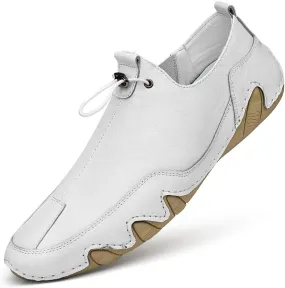 Men's Genuine Leather Loafer Shoes Slip On Soft Walking Driving Shoes Non-Slip Breathable Sports Shoes Fashion Lace Up Dress Shoes