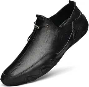 Men's Genuine Leather Loafer Shoes Slip On Soft Walking Driving Shoes Non-Slip Breathable Sports Shoes Fashion Lace Up Dress Shoes