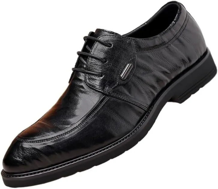 Men's Leather Shoes Business Casual Soft Sole Formal Shoes Fashion Comfortable Breathable Leather Shoes Leather Lined Lace Up for Men