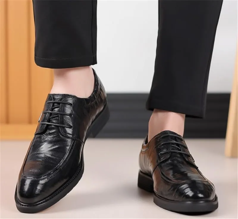 Men's Leather Shoes Business Casual Soft Sole Formal Shoes Fashion Comfortable Breathable Leather Shoes Leather Lined Lace Up for Men