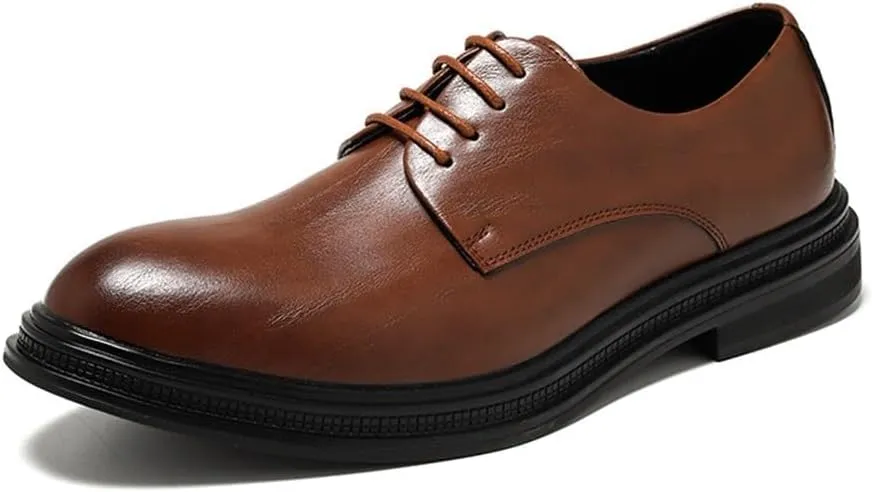 Men's Lightweight Dress Shoes Classic Leather Summer Lace Up Genuine Leather Formal and Party Oxford Shoes
