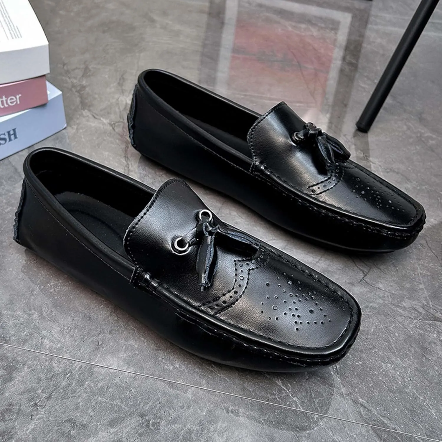 Men's Loafers Classic Retro Casual Driving Shoes Fashion Slip On Casual Shoes-Large Men's Shoes-5-14 US Size