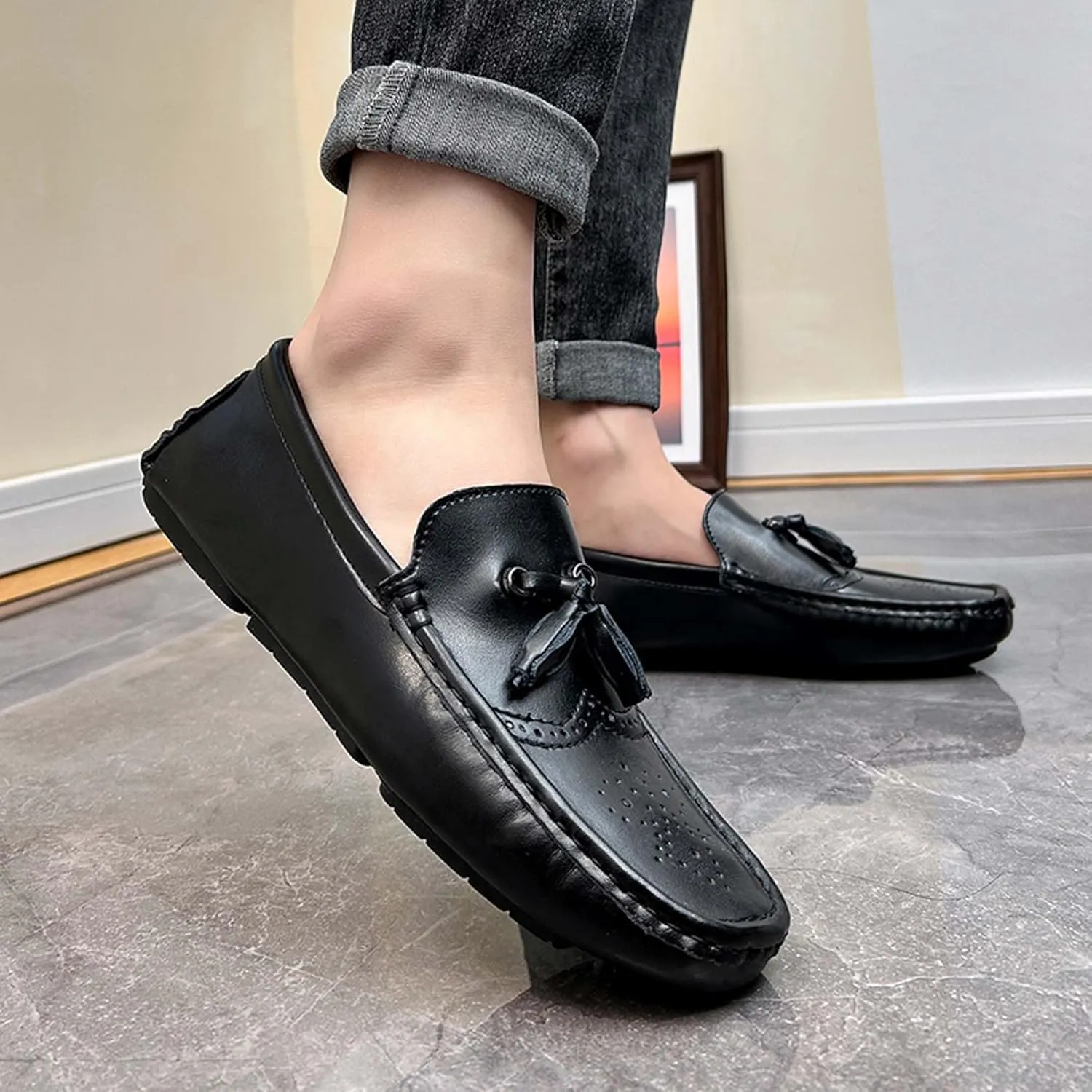 Men's Loafers Classic Retro Casual Driving Shoes Fashion Slip On Casual Shoes-Large Men's Shoes-5-14 US Size