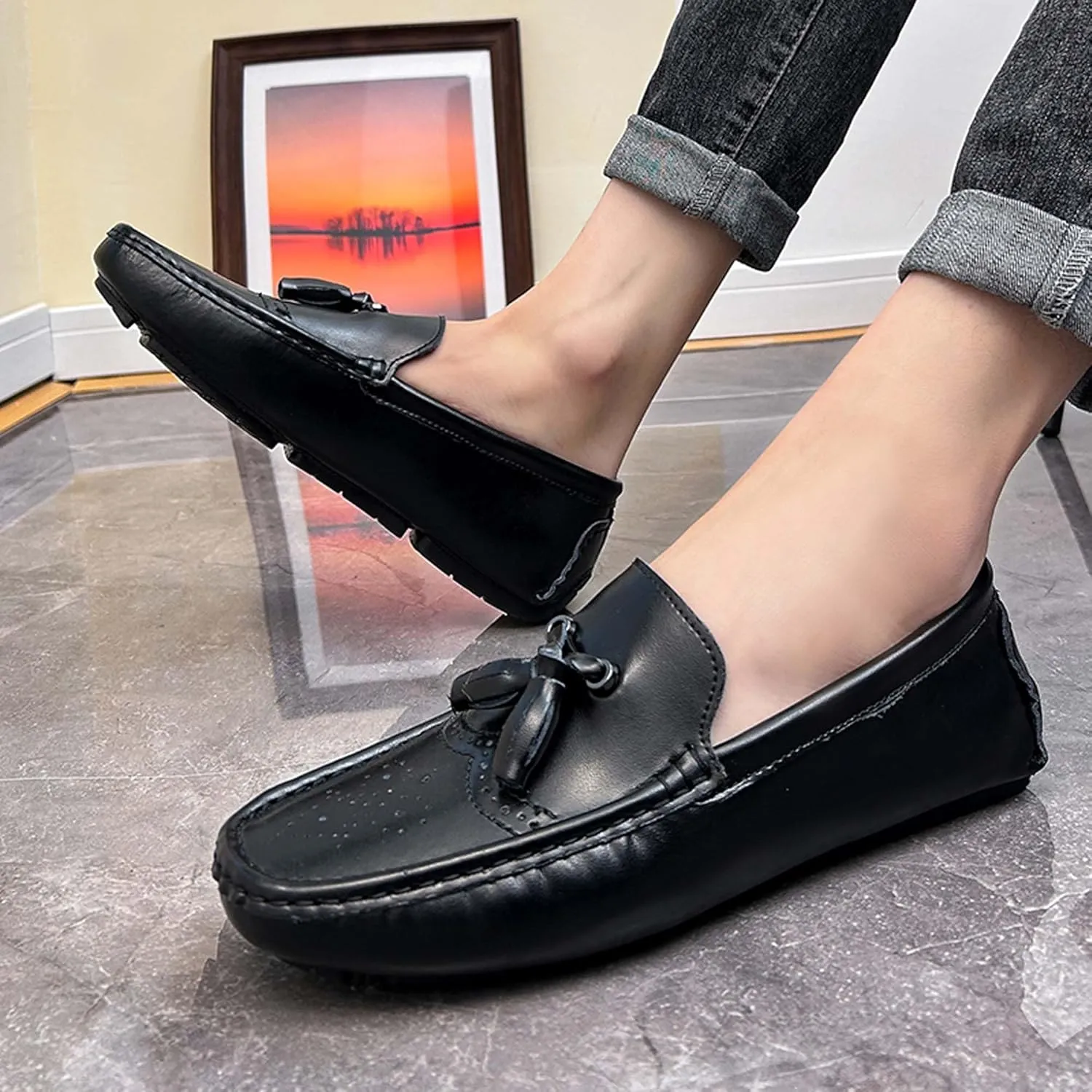 Men's Loafers Classic Retro Casual Driving Shoes Fashion Slip On Casual Shoes-Large Men's Shoes-5-14 US Size