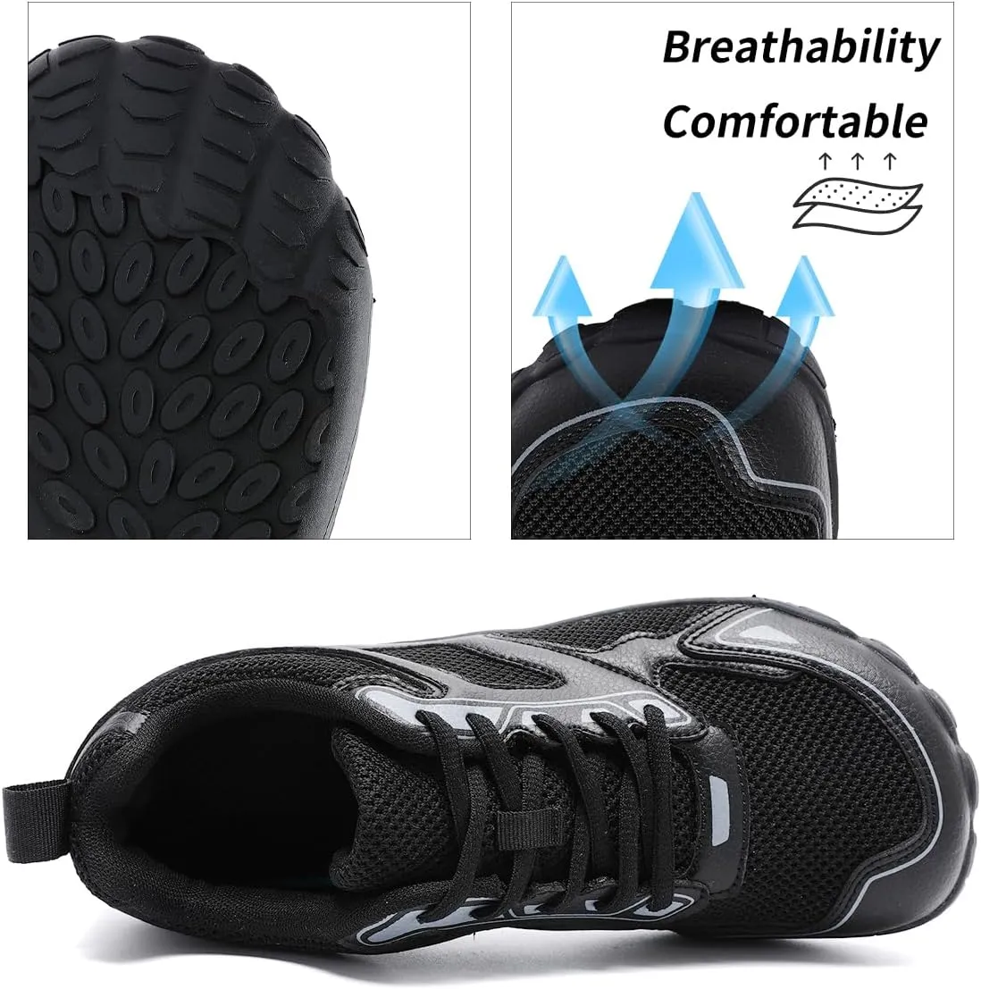 Men's Running Shoes Barefoot Shoes Training Wide Toe Low Top Slip On Casual Sports Walking Tennis Sneakers Zero Drop Sole Comfortable Fashion Sports Breathable