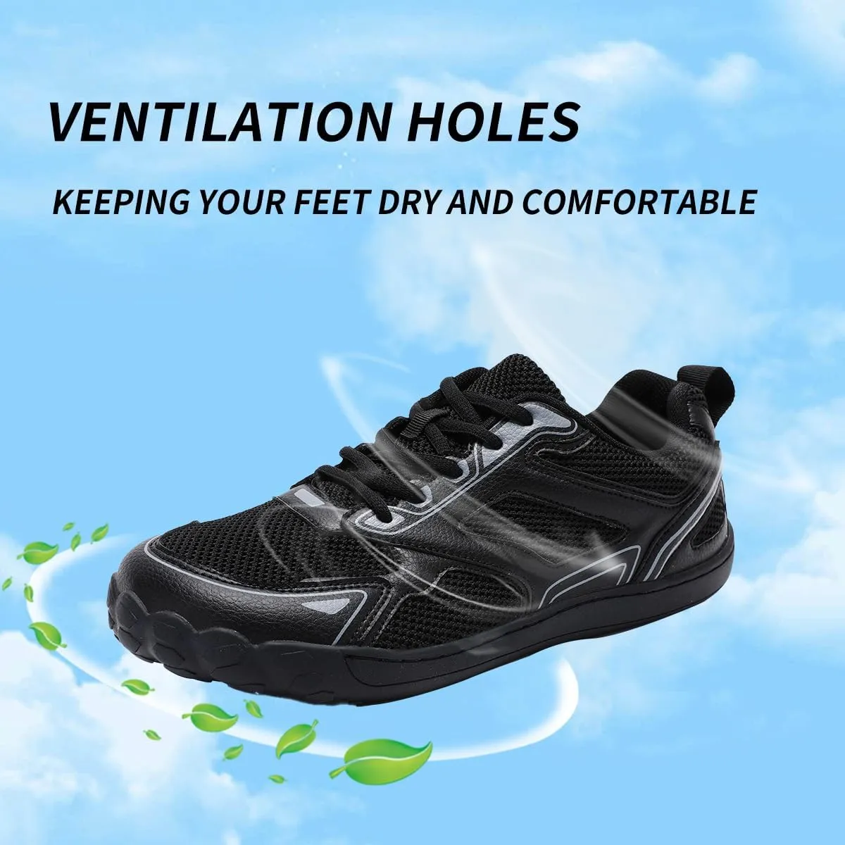 Men's Running Shoes Barefoot Shoes Training Wide Toe Low Top Slip On Casual Sports Walking Tennis Sneakers Zero Drop Sole Comfortable Fashion Sports Breathable