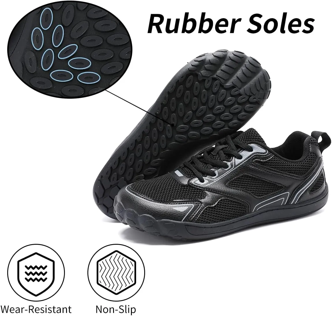 Men's Running Shoes Barefoot Shoes Training Wide Toe Low Top Slip On Casual Sports Walking Tennis Sneakers Zero Drop Sole Comfortable Fashion Sports Breathable