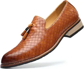 Men's Slip-On Leather New Oxford Shoes Men's Leather Loafers Dress Shoes,Classic Comfort Oxford Soft Sole Business Casual Formal