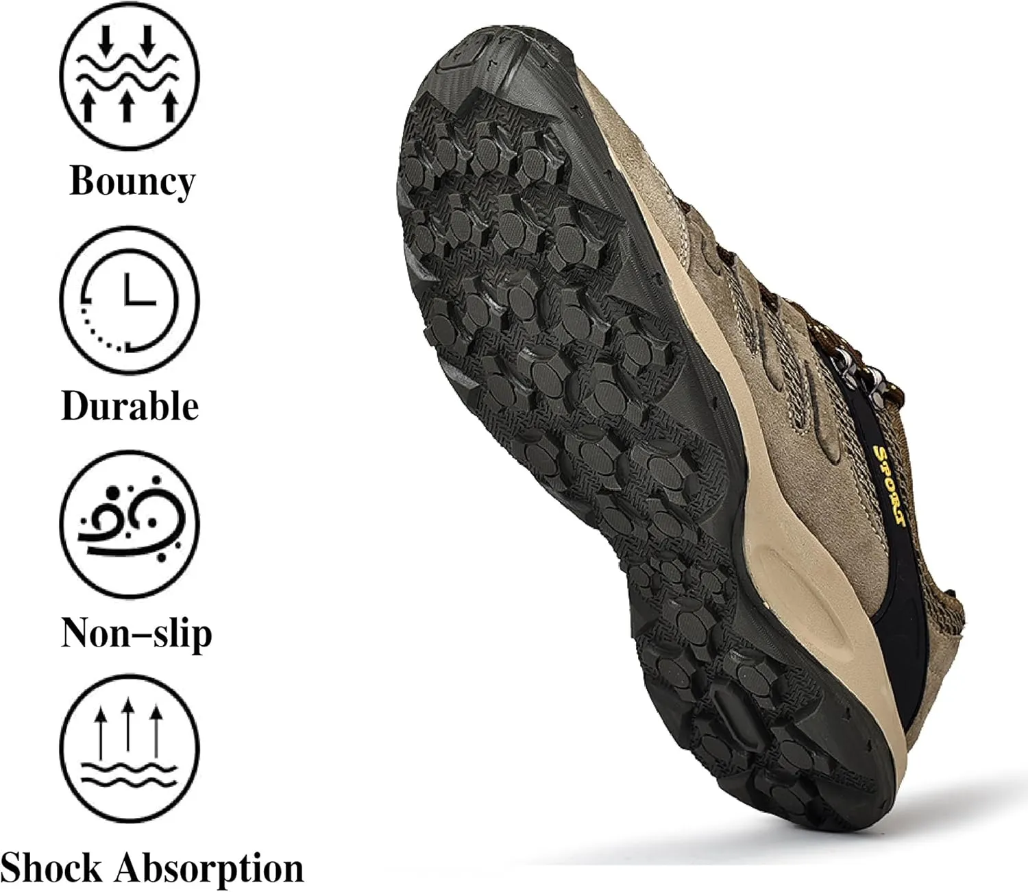 Mens Sports Water Shoes Lightweight Breathable Hiking Outdoor Quick Dry Beach Shoes Waterproof Anti-Slip