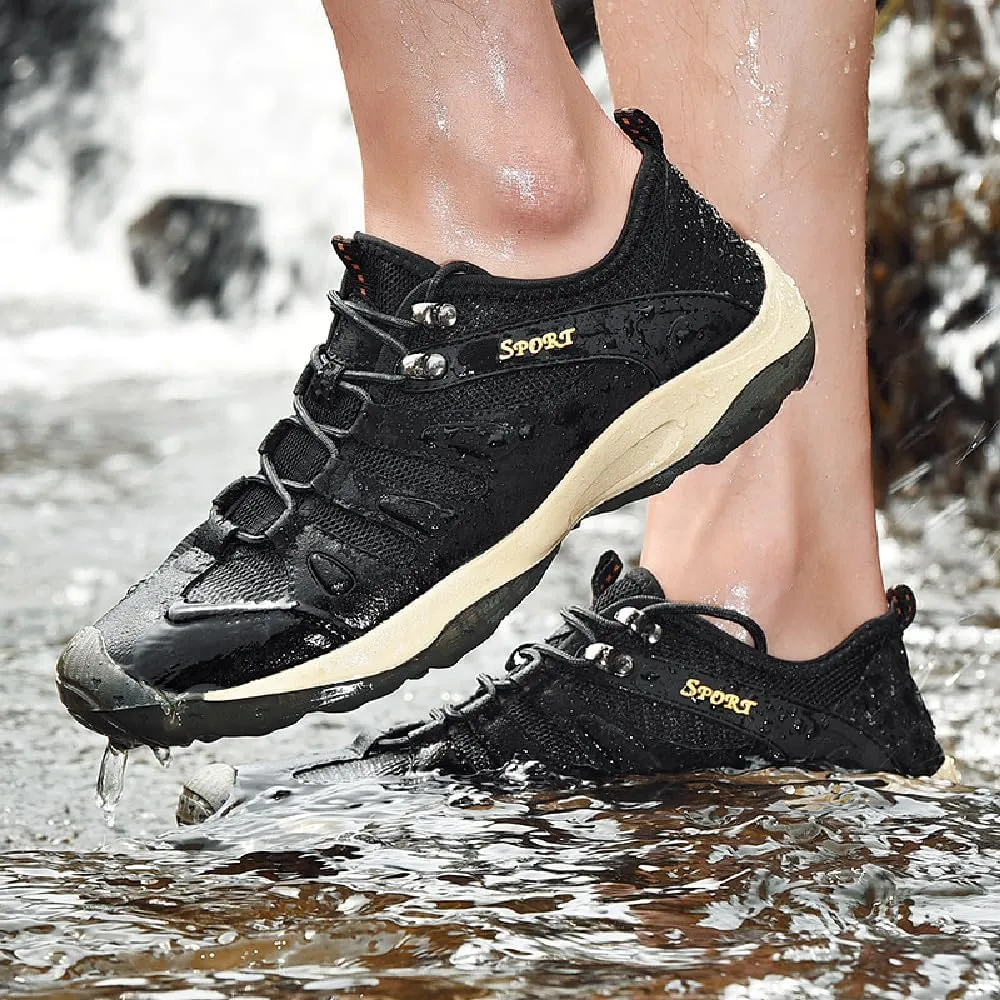 Mens Sports Water Shoes Lightweight Breathable Hiking Outdoor Quick Dry Beach Shoes Waterproof Anti-Slip