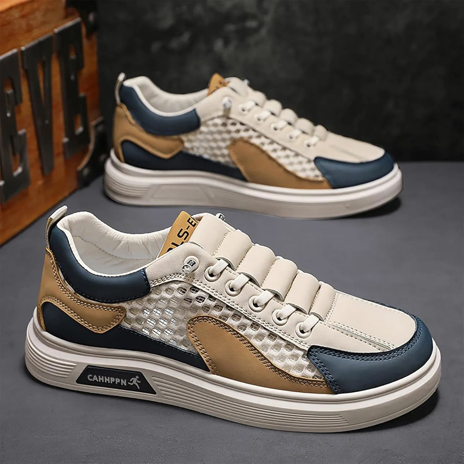 Men's Summer Breathable Mesh Casual Shoes Fashion Hollow Soft Soled Sneakers Mens Driving Shoes Casual Men Shoes Men Shoes