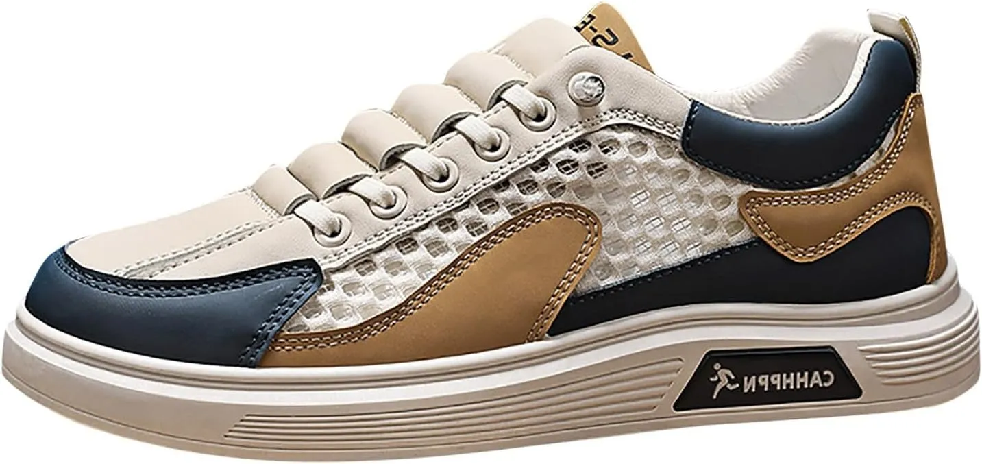 Men's Summer Breathable Mesh Casual Shoes Fashion Hollow Soft Soled Sneakers Mens Driving Shoes Casual Men Shoes Men Shoes