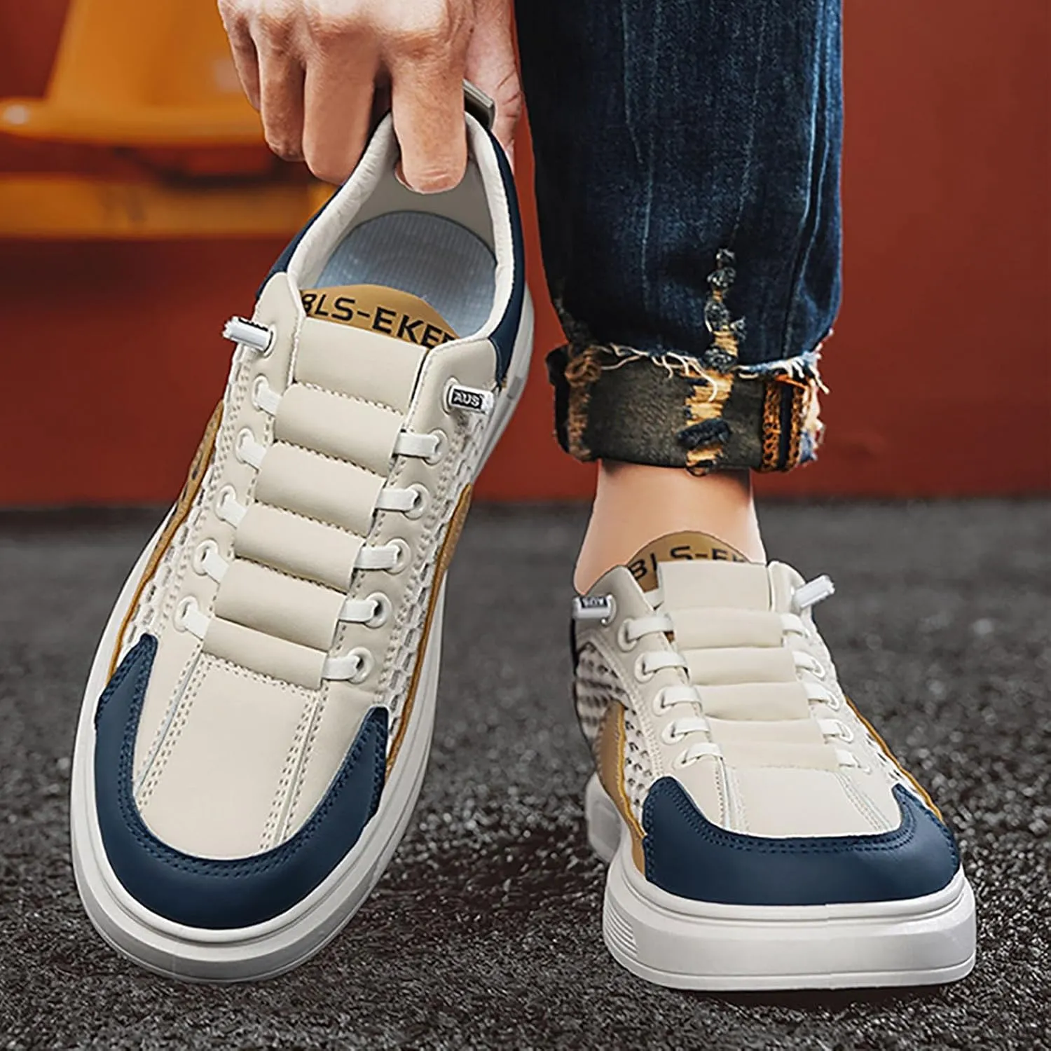 Men's Summer Breathable Mesh Casual Shoes Fashion Hollow Soft Soled Sneakers Mens Driving Shoes Casual Men Shoes Men Shoes