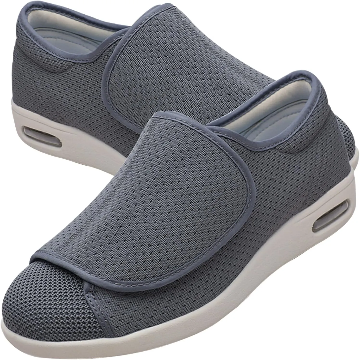 Mens Trainers Slip On Wide Fit Touch Fasten Gym Sports Running Sneakers Mens Shoes Lightweight Breathable Mesh Comfortable Gym Sports Tennis Soft Fashion Sneakers