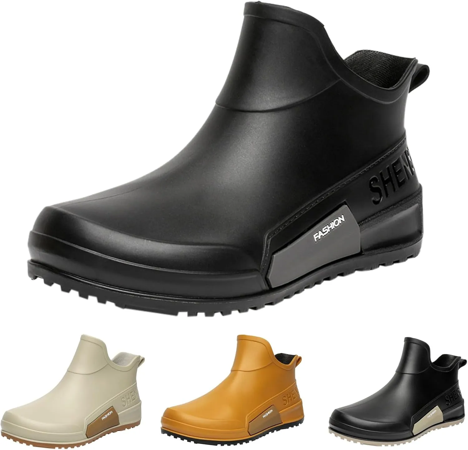 Mid Calf Rain Boots Women Mens Grounded Footwear Booties for Woman Slip On Barefoot Shoes Women's Ankle Rain Boots Rubber Fishing Deck Womens Boots Fall 2024