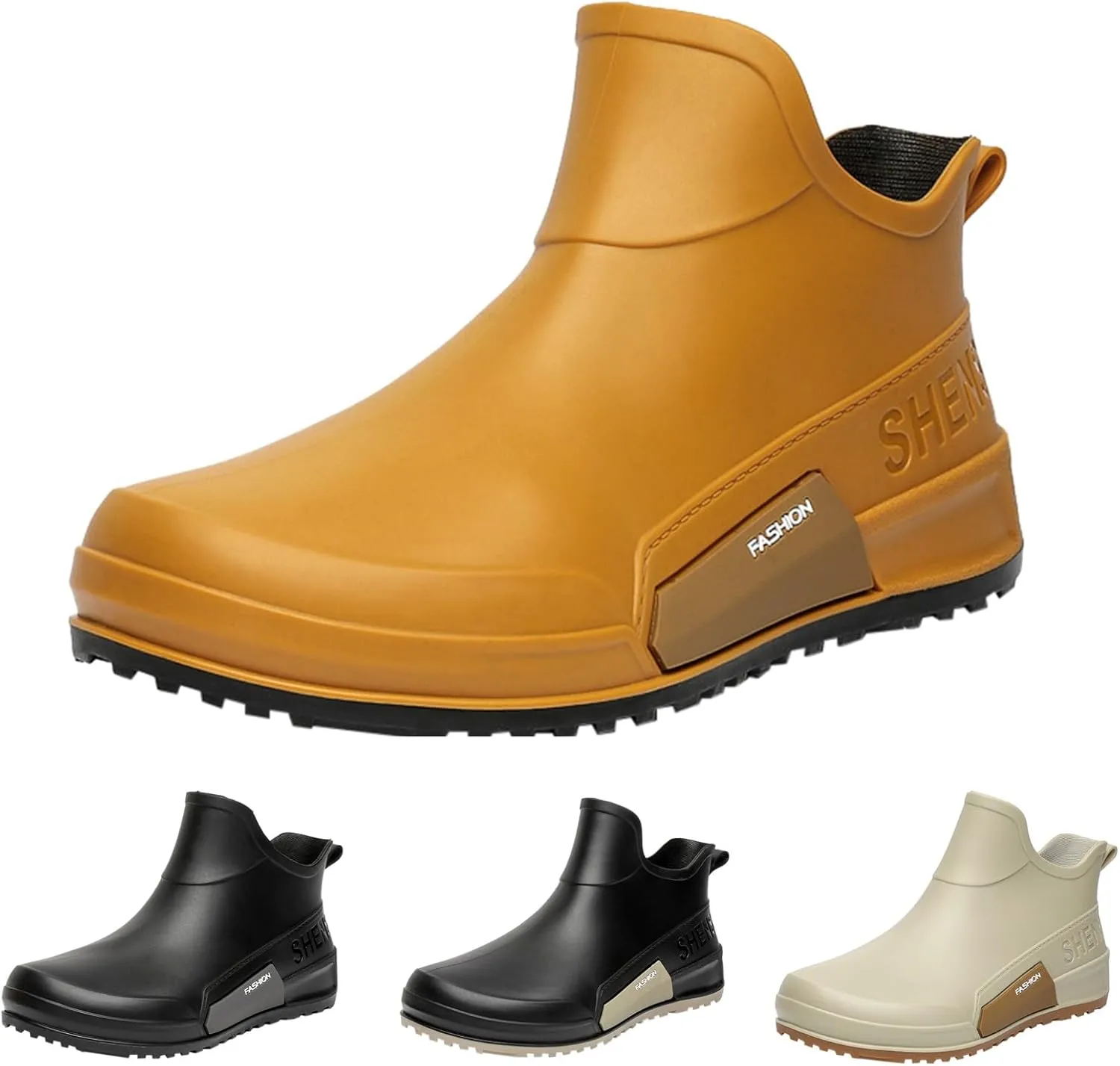 Mid Calf Rain Boots Women Mens Grounded Footwear Booties for Woman Slip On Barefoot Shoes Women's Ankle Rain Boots Rubber Fishing Deck Womens Boots Fall 2024