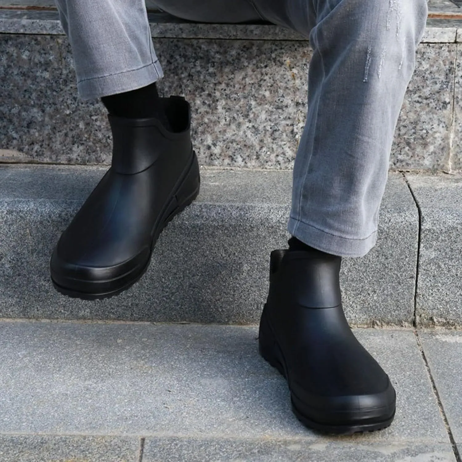 Mid Calf Rain Boots Women Mens Grounded Footwear Booties for Woman Slip On Barefoot Shoes Women's Ankle Rain Boots Rubber Fishing Deck Womens Boots Fall 2024