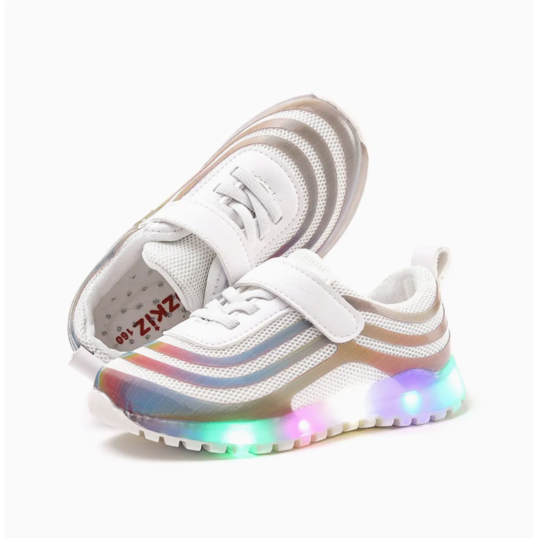 Ozkiz White "Hologram" LED Sneakers (Size 140-180)