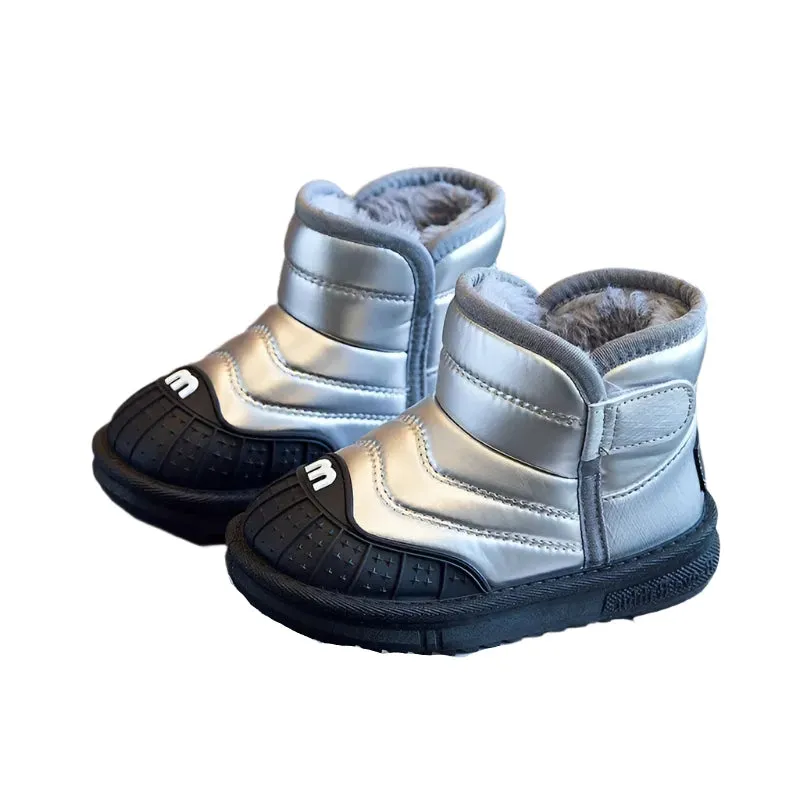 Ribbed Leather Plush Boots