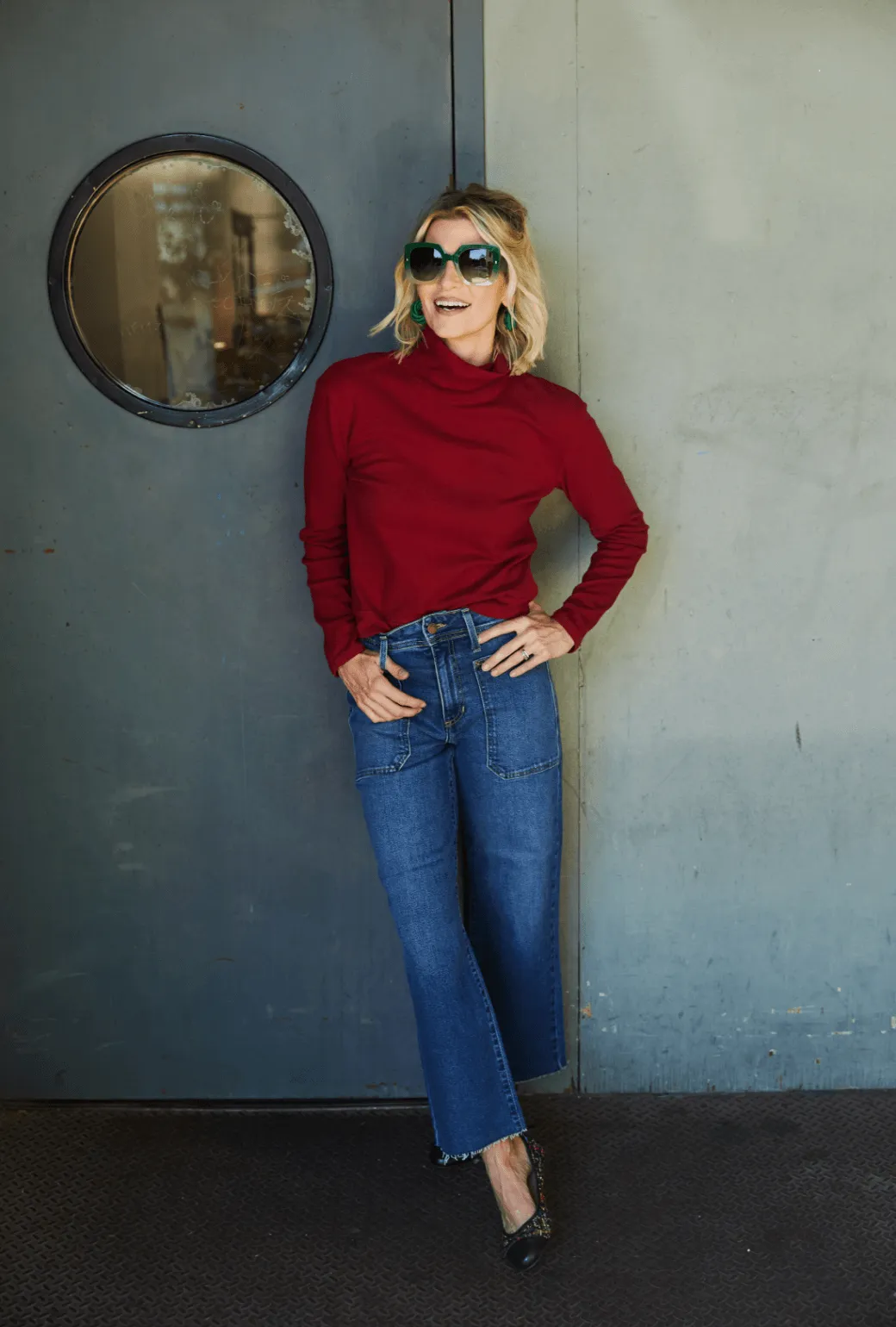 SAMPLE - High Rise Sailor Jeans - Dark Denim