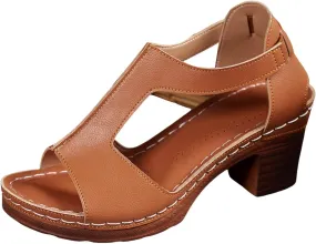 Sandals for Women Chunky Heel Ankle Strap Womens Wedge Sandals Casual Slip On Beach Open Toe Comfortable Summer Shoes