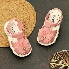 Sweetheart Pink Butterfly-Themed Sandals for Girls