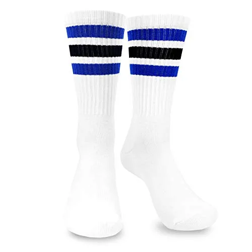 TeeHee Men's Sports Stripes Cotton Half Cushion Crew Socks 3-pair Pack (50257BBB)