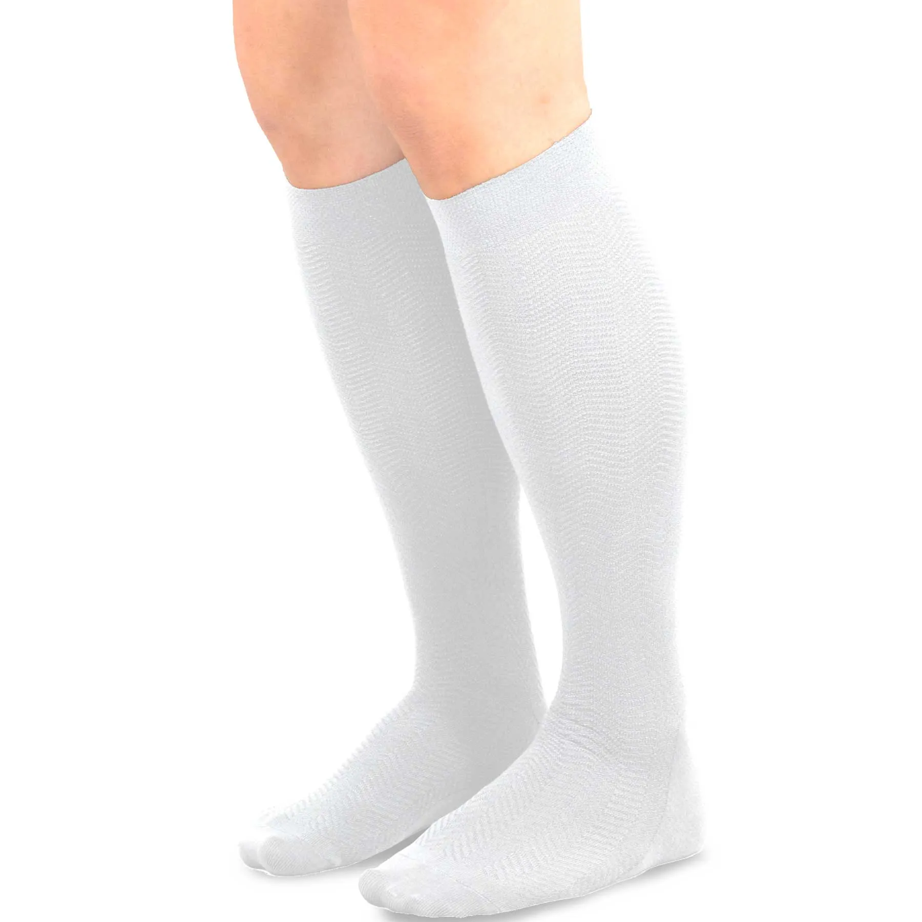 TeeHee Socks Men's Casual Bamboo Knee High White, Khaki, Brown 3-Pack (50021)
