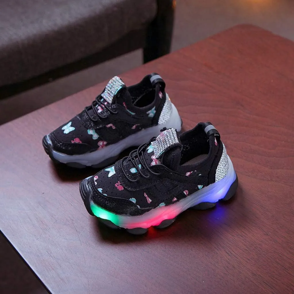 Toddler Boys Girls Light Up Shoes Lightweight Breathable Anti-Slip Led Flashing Sport Sneakers for Toddler Kids