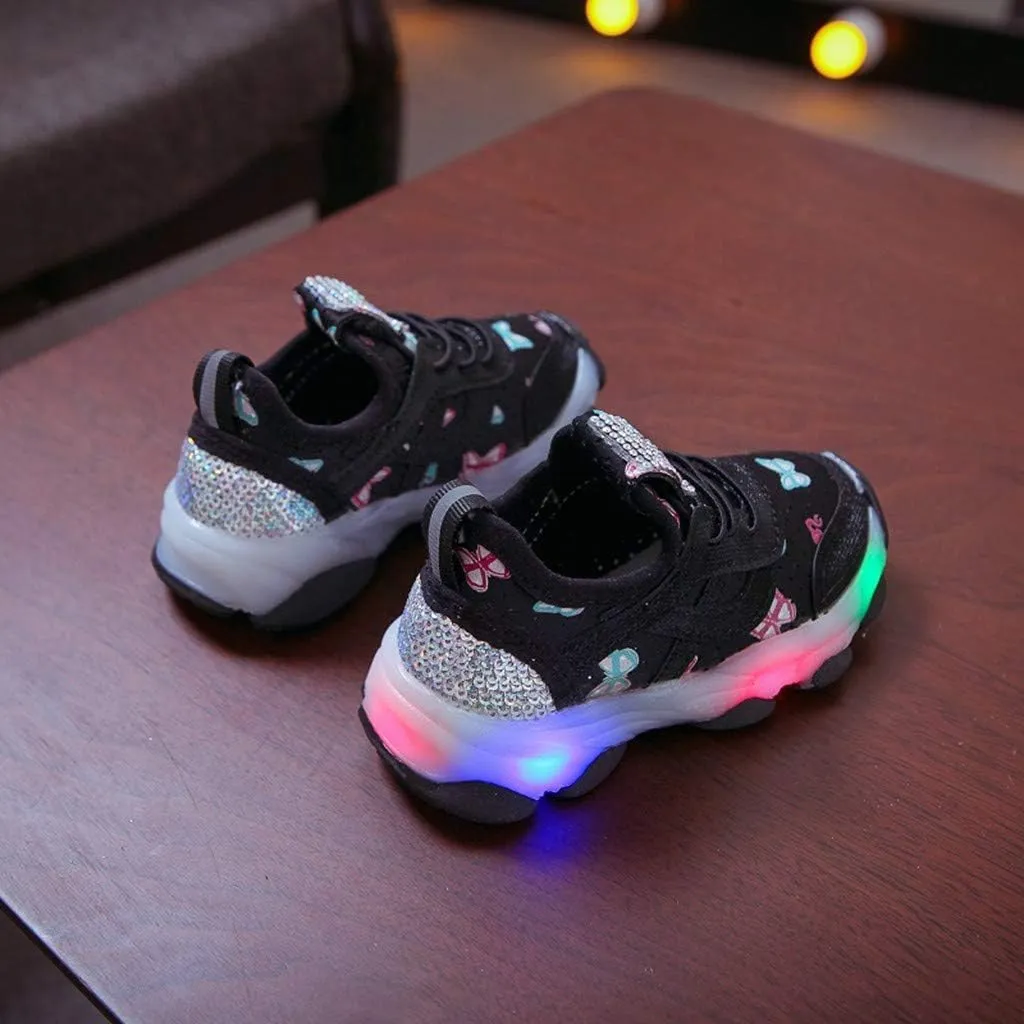 Toddler Boys Girls Light Up Shoes Lightweight Breathable Anti-Slip Led Flashing Sport Sneakers for Toddler Kids