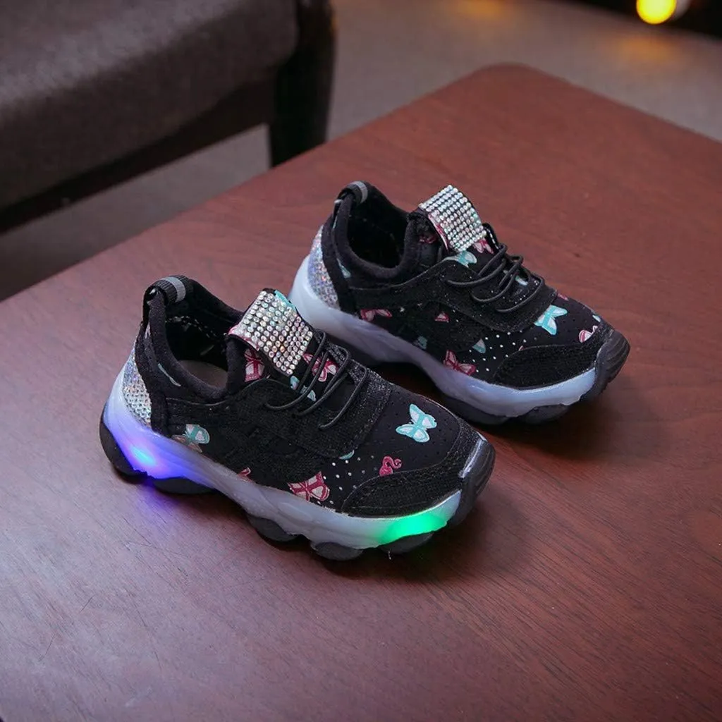Toddler Boys Girls Light Up Shoes Lightweight Breathable Anti-Slip Led Flashing Sport Sneakers for Toddler Kids