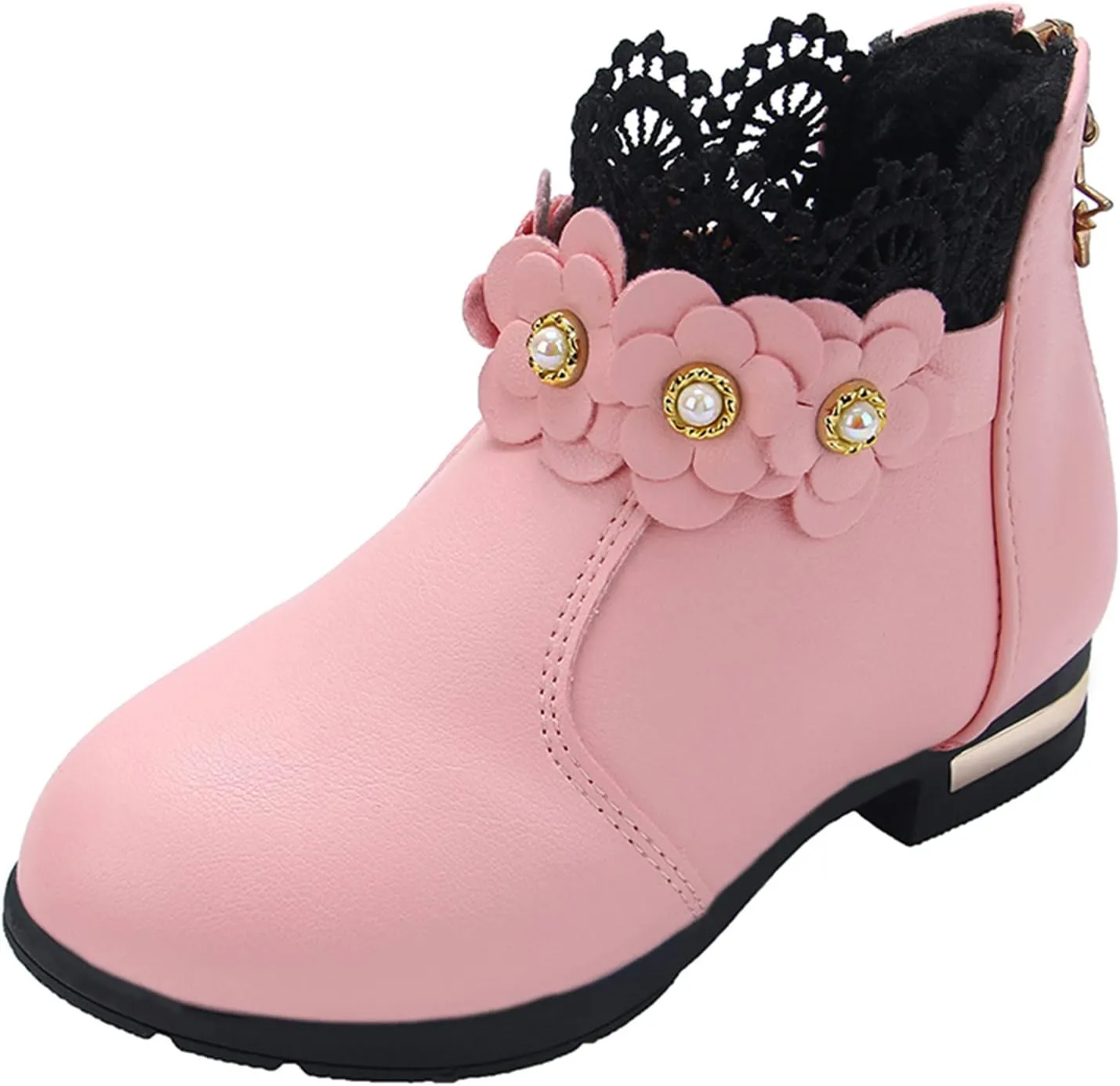 Toddler Single Shoes Girls Shoes Fashion Ankle Boots Kids Low Heel Cute Warm Snow Boots