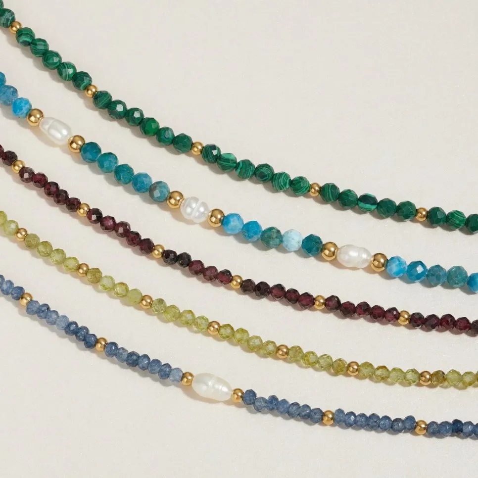 Turquoise Blue & Pearl Bead Bracelet
