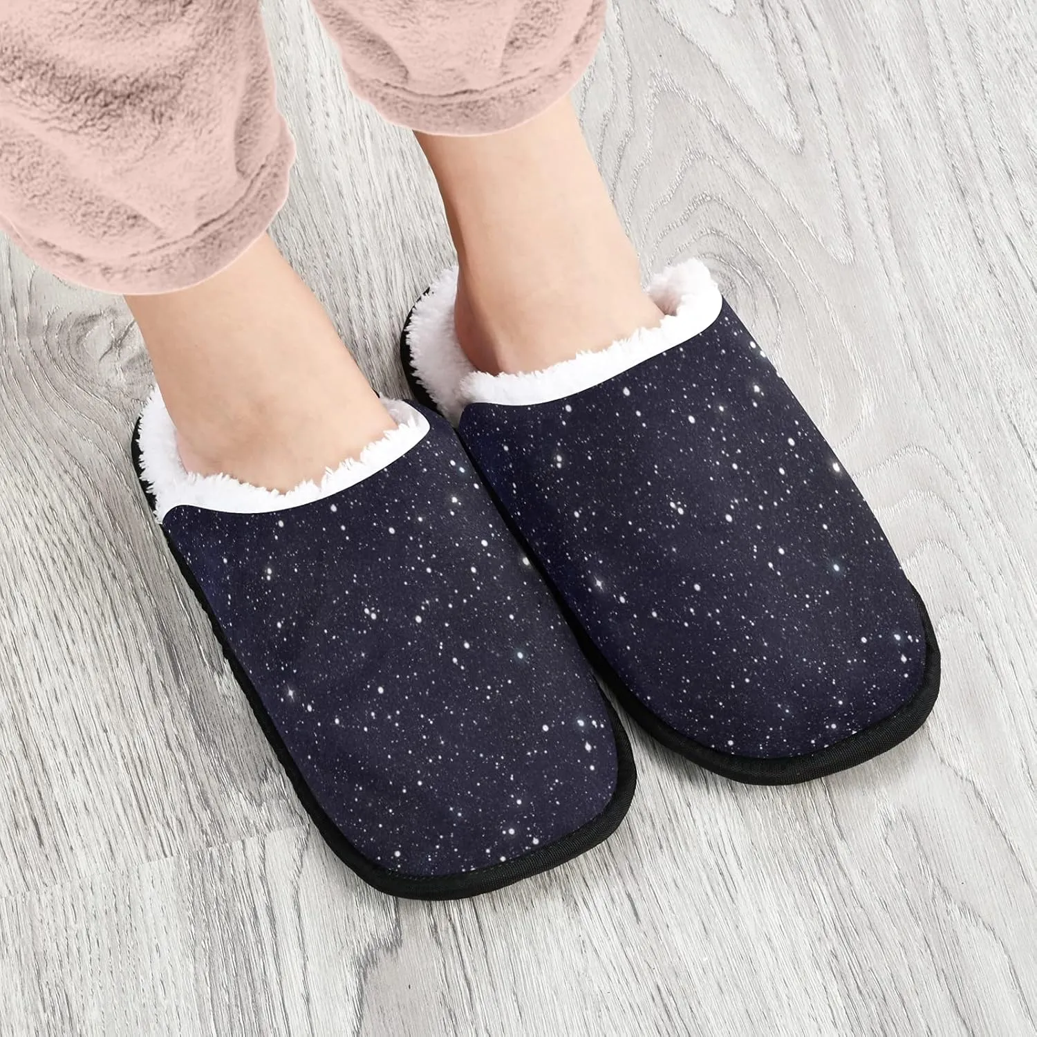 Unisex Fuzzy Feet Plush Slippers Anti-Slip Warm House Shoes M/L