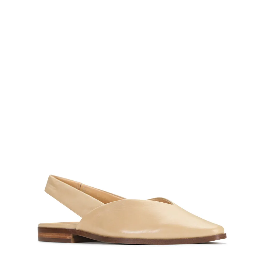 Vine Flat leather Sling Back