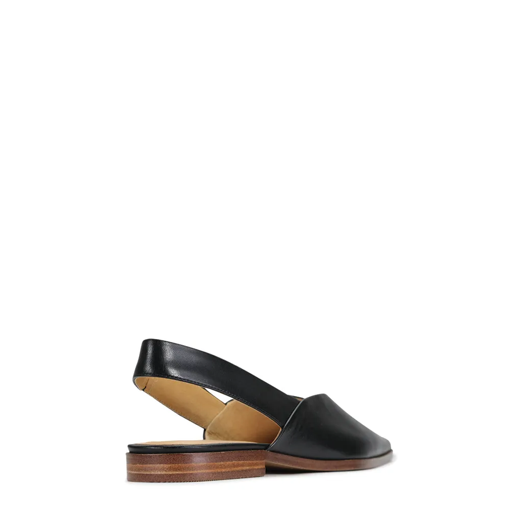 Vine Flat leather Sling Back