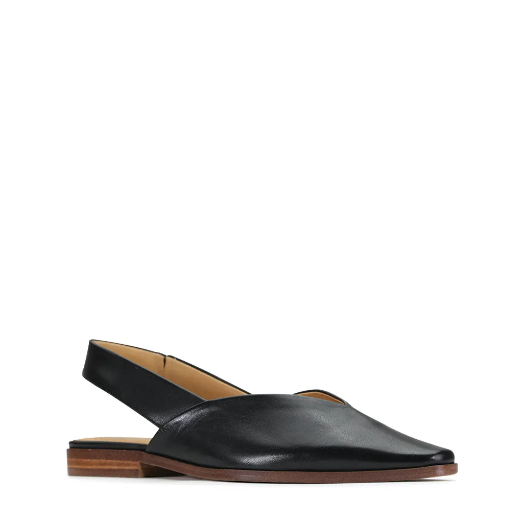 Vine Flat leather Sling Back